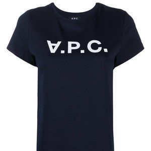 A.P.C. logo-print cotton t-shirt Navy